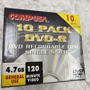 Comp USA DVD R Recordable Disc 10 Pack , 120 Min , 4.7 Gb , General Use